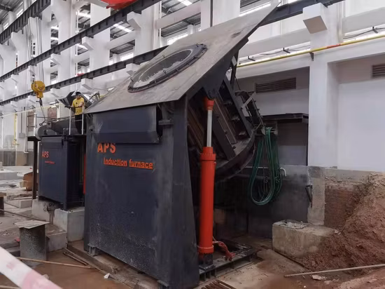 Aps 5ton 30ton Electric Industrial Cast Iron Stainless Steel Copper Aluminum Scrap Smelting Metal Brass Bronze Intermediate Frequency Induction Melting Furnace